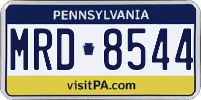 PA license plate MRD8544