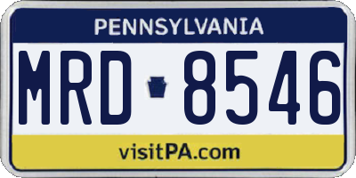 PA license plate MRD8546