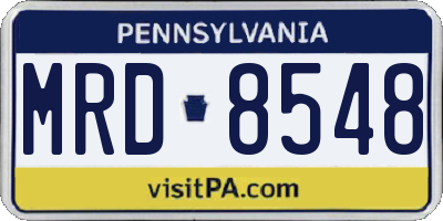 PA license plate MRD8548