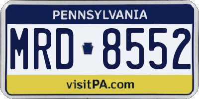 PA license plate MRD8552