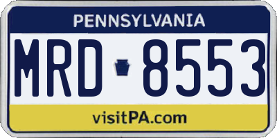 PA license plate MRD8553