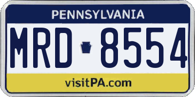 PA license plate MRD8554