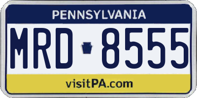 PA license plate MRD8555
