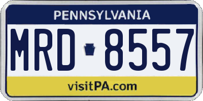 PA license plate MRD8557