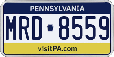 PA license plate MRD8559