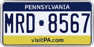 PA license plate MRD8567