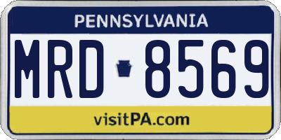 PA license plate MRD8569