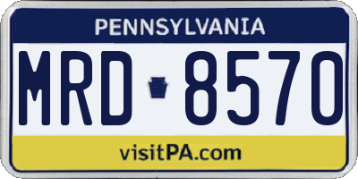 PA license plate MRD8570