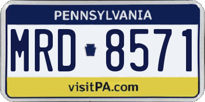 PA license plate MRD8571