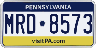 PA license plate MRD8573