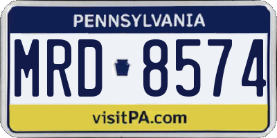 PA license plate MRD8574