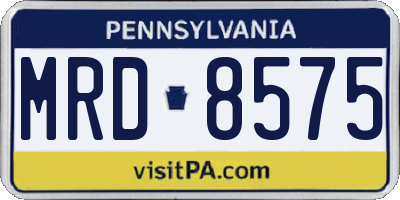 PA license plate MRD8575