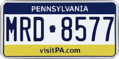 PA license plate MRD8577