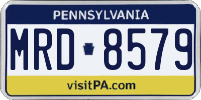 PA license plate MRD8579