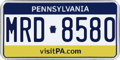 PA license plate MRD8580