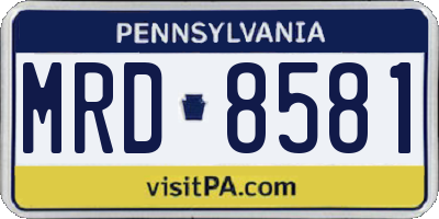 PA license plate MRD8581