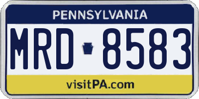 PA license plate MRD8583