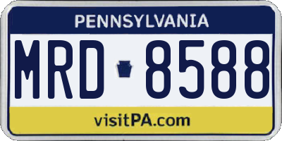 PA license plate MRD8588