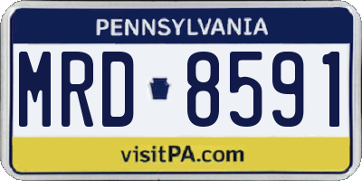 PA license plate MRD8591