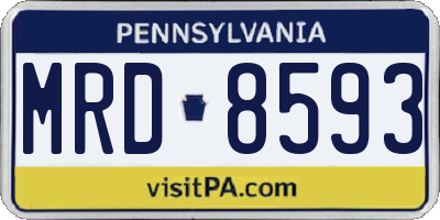 PA license plate MRD8593