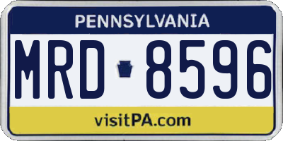 PA license plate MRD8596