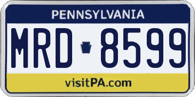 PA license plate MRD8599