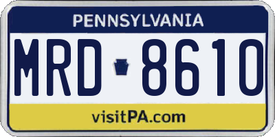 PA license plate MRD8610