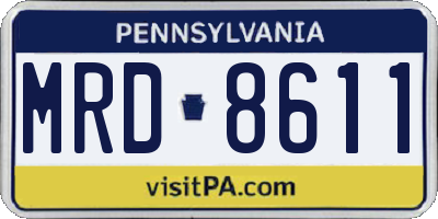 PA license plate MRD8611