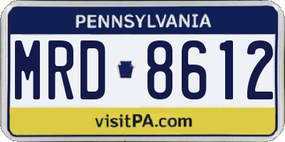 PA license plate MRD8612