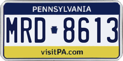 PA license plate MRD8613