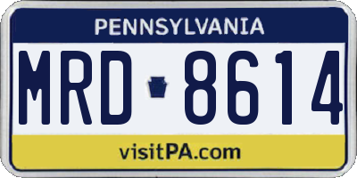 PA license plate MRD8614