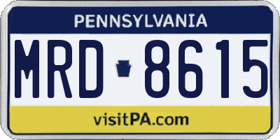 PA license plate MRD8615