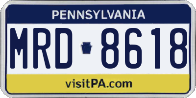 PA license plate MRD8618