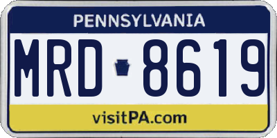 PA license plate MRD8619