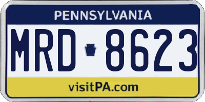 PA license plate MRD8623