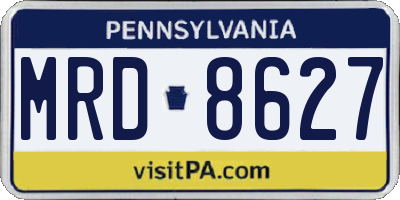 PA license plate MRD8627