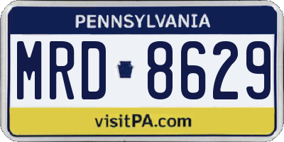 PA license plate MRD8629