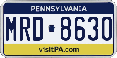 PA license plate MRD8630