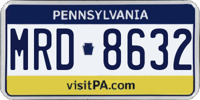 PA license plate MRD8632