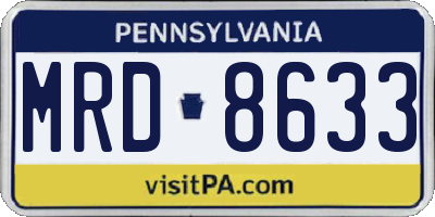 PA license plate MRD8633