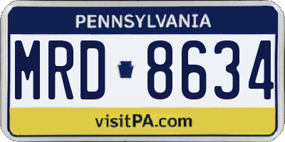 PA license plate MRD8634
