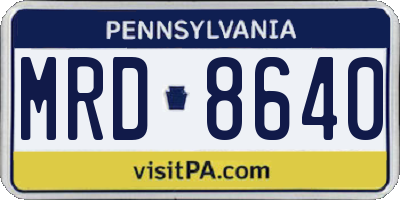 PA license plate MRD8640