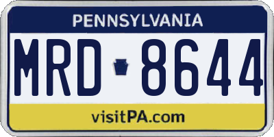 PA license plate MRD8644