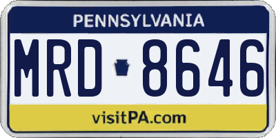 PA license plate MRD8646
