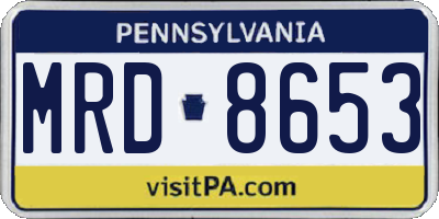 PA license plate MRD8653