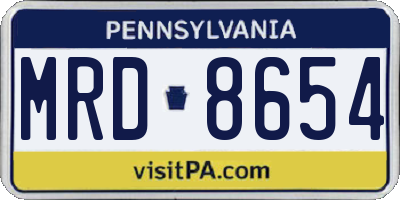PA license plate MRD8654