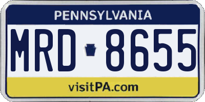PA license plate MRD8655