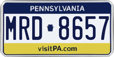 PA license plate MRD8657