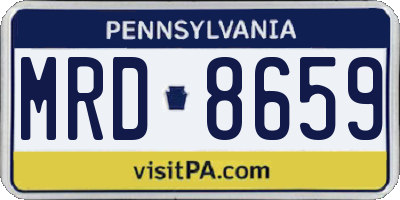 PA license plate MRD8659