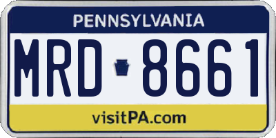 PA license plate MRD8661